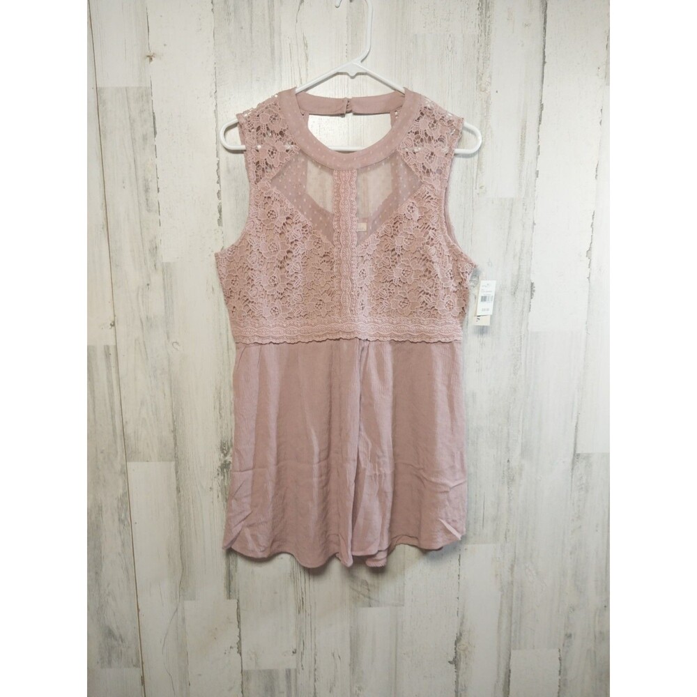 Tru Self Women's Large Dusty Pink Sleeveless Tunic